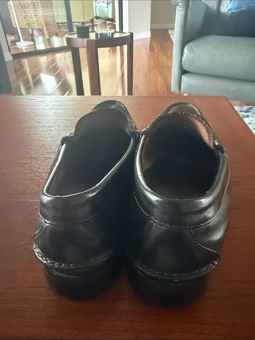 Men's Black Leather Slip-On Penny Loafers